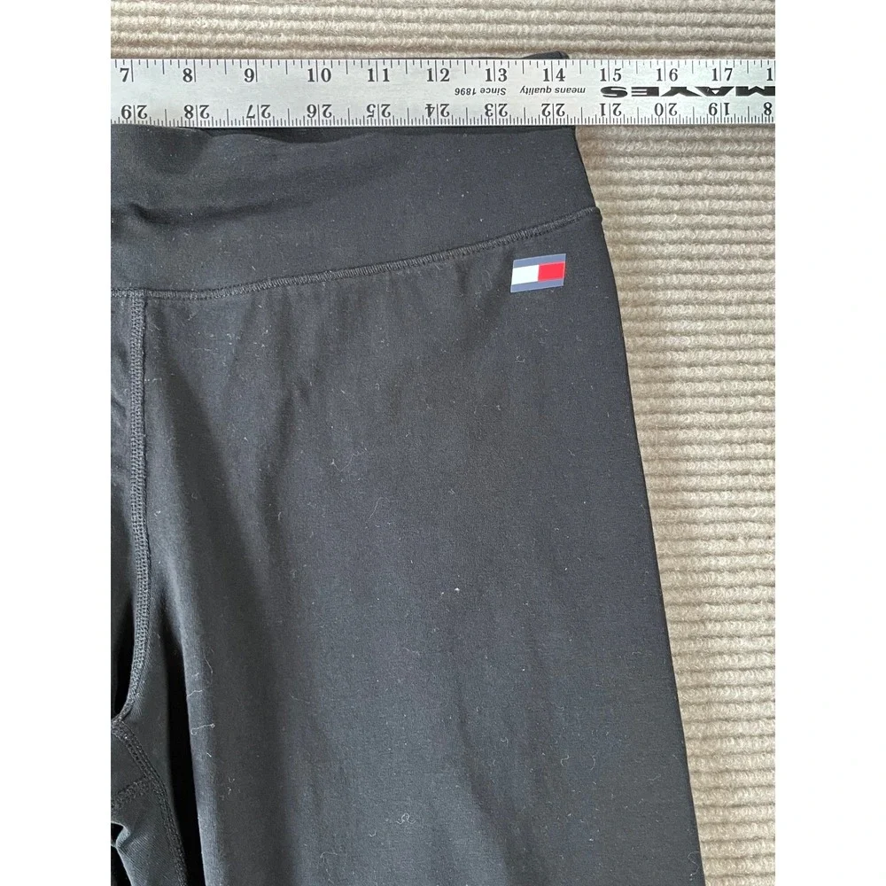 Tommy Hilfiger Sport Womens Black Cropped Leggings Capri‎ Yoga Pants Size L